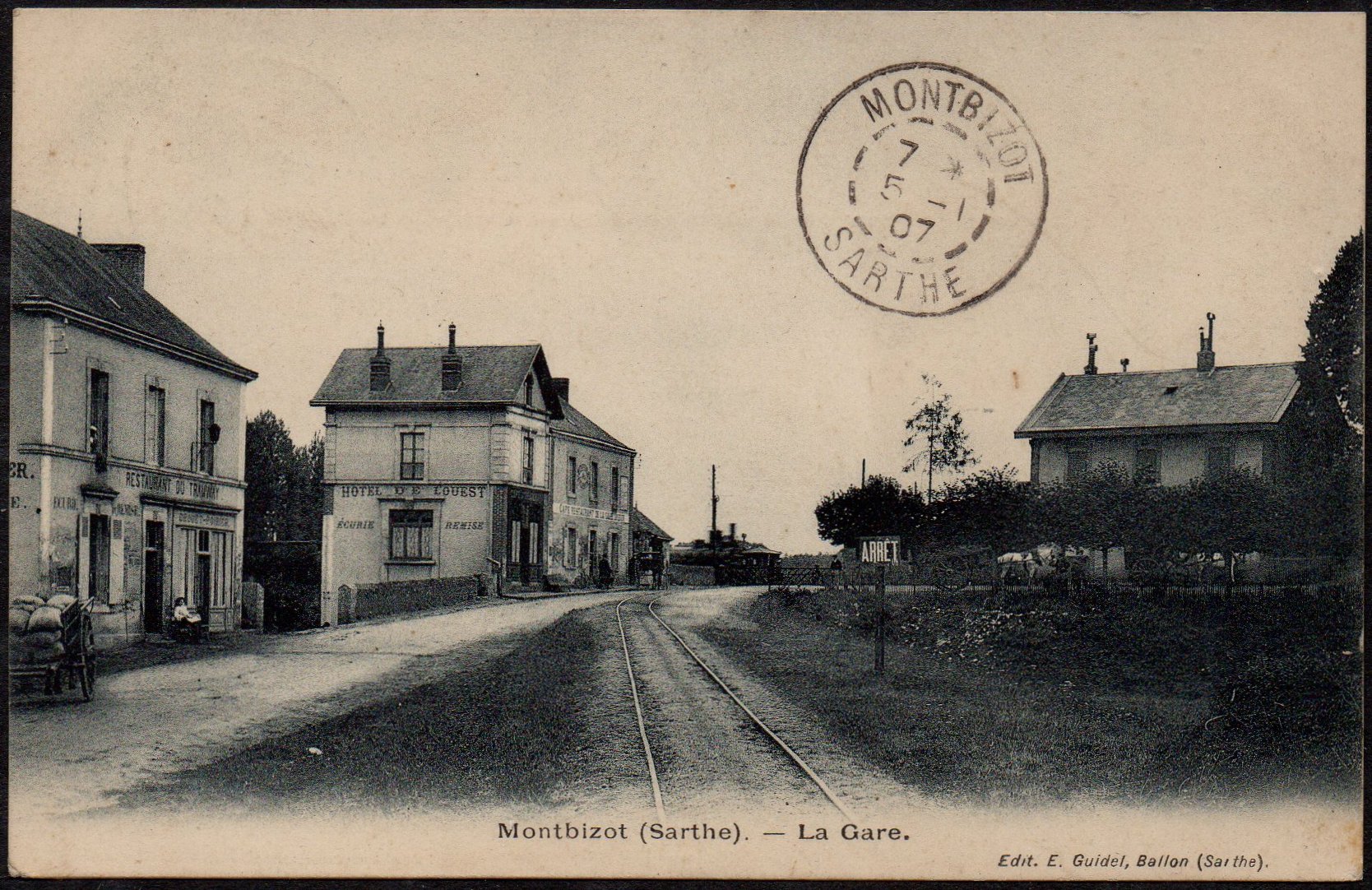 Sarthe La Gare de Montbizot et Ligne du Tramway de la T.S.